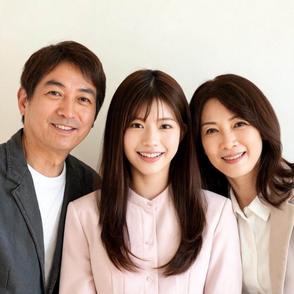 保護者との記念撮影Aさん